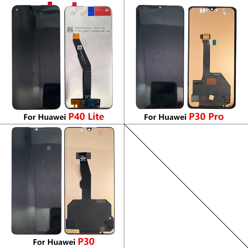 LCD Display Screen Touch Digitizer Assembly With Frame Repair For Huawei P30 Pro P30 P40 Lite Replacement Parts