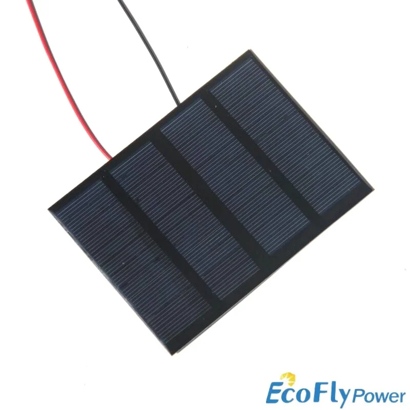 1PC 1.5W 12V solar panel polycrystalline silicon board connected to red and black wire