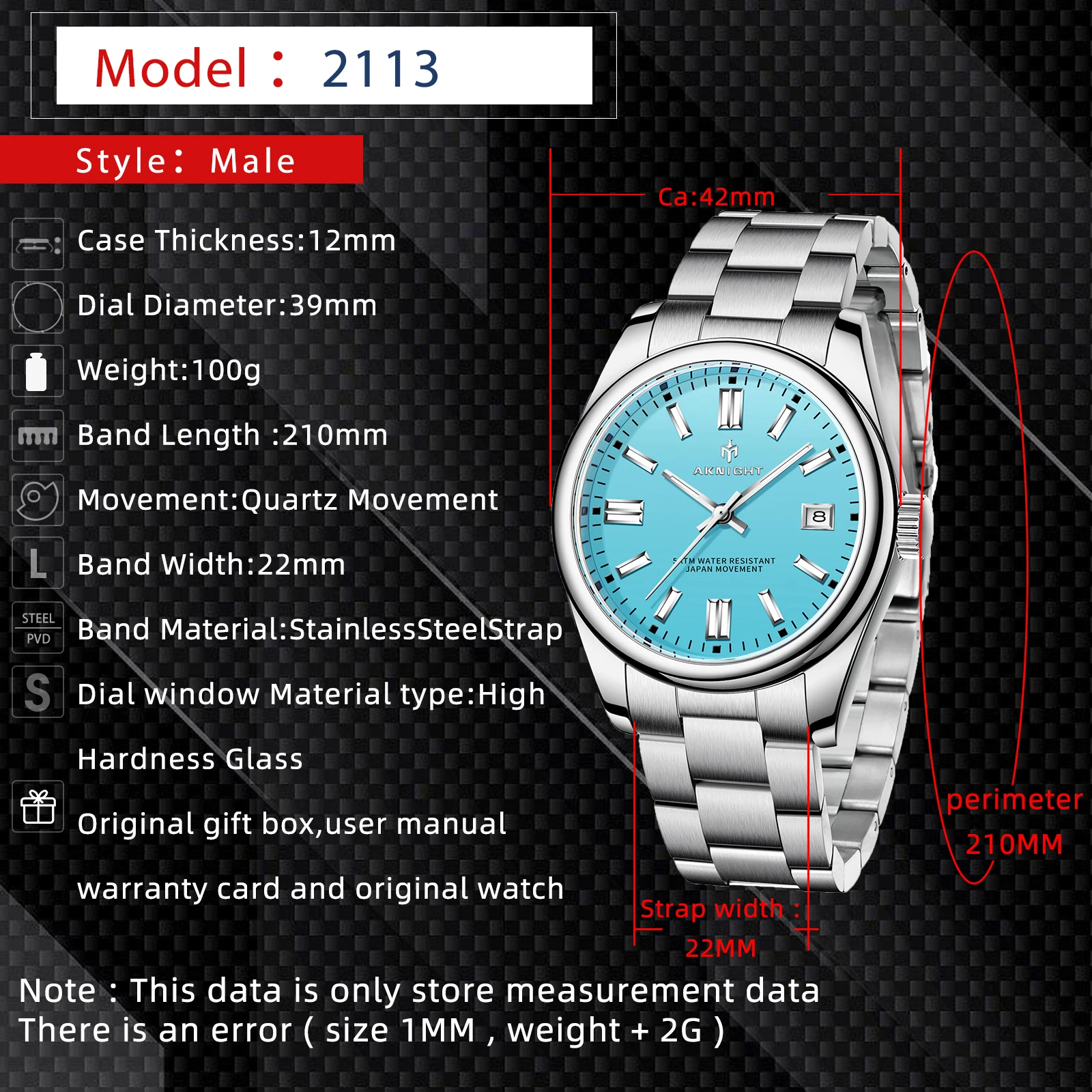 AKNIGHT Watch for Man Quartz Movement Stainless Steel Business Waterproof Watches Luxury Original Date Clock Relogio Masculino