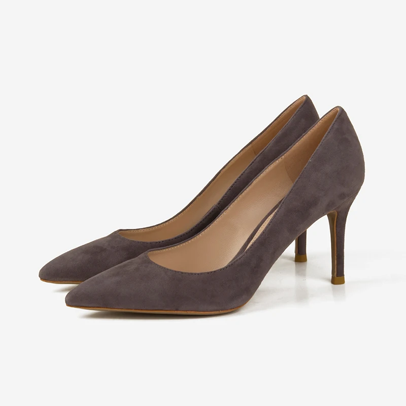 Scarpe da Donna con tacco alto Donna décolleté con punta a punta in vera pelle scamosciata di lusso 8.5cm scarpe da Donna a spillo per feste in