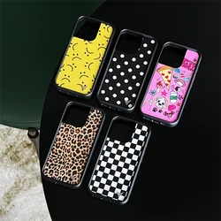 Wildflower 3D Leopard print Polka Dot phone case For iPhone 16 15 14 Plus 12 13 14 15pro 17pro WF Cute plaid food cartoon cover