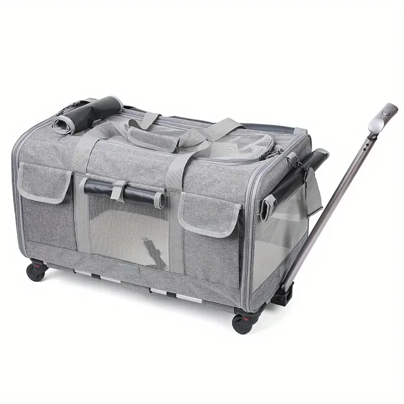 Extra Grote Draagbare Trolleykoffer Voor Huisdieren, Afneembare Hondentrolleykoffer, Grote Opvouwbare Dierentas Voor Katten Reistas