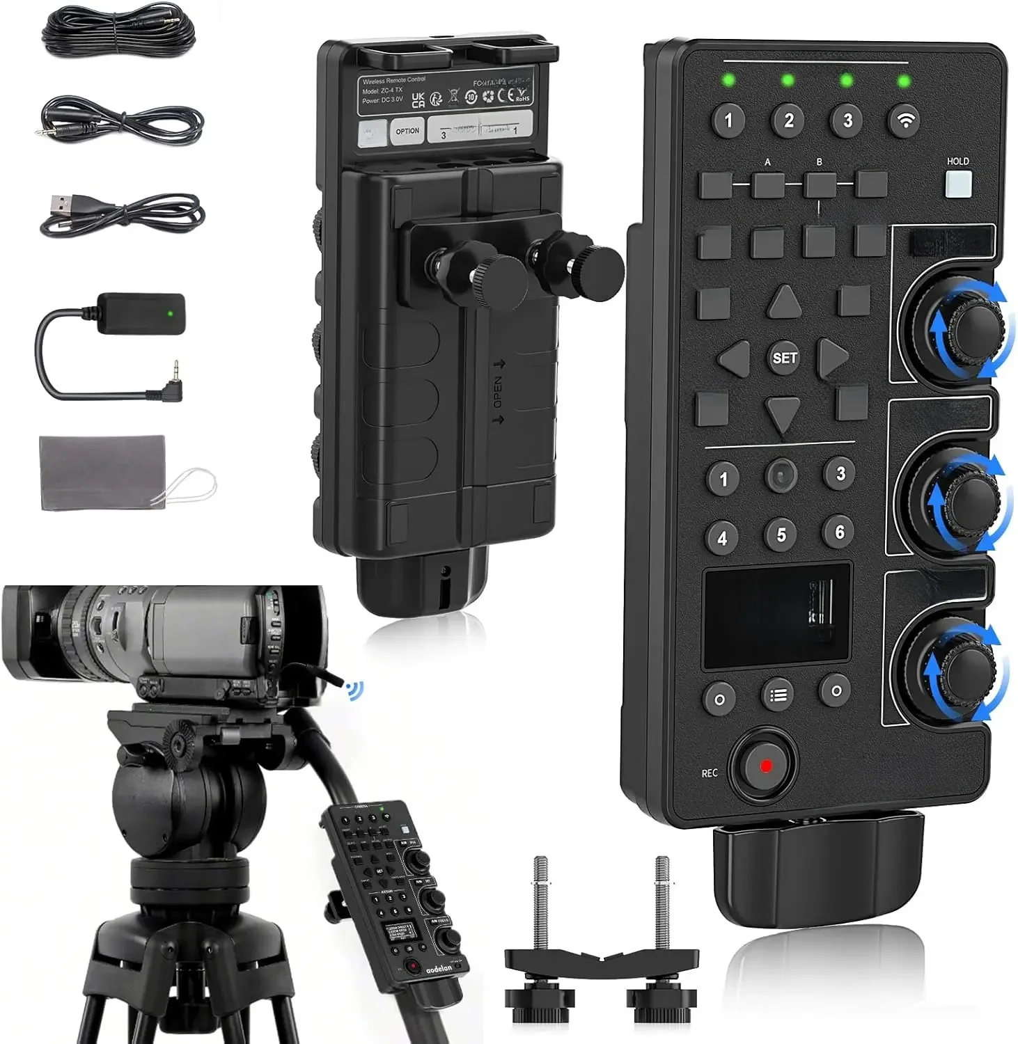 ZC-4 do kamery Sony Lanc Zoom Controller Zastępuje Sony RM-30BP do zoomu wideo, ostrości, IRIS, nagrywania, ND, balansu bieli — zdjęcie produktu 7