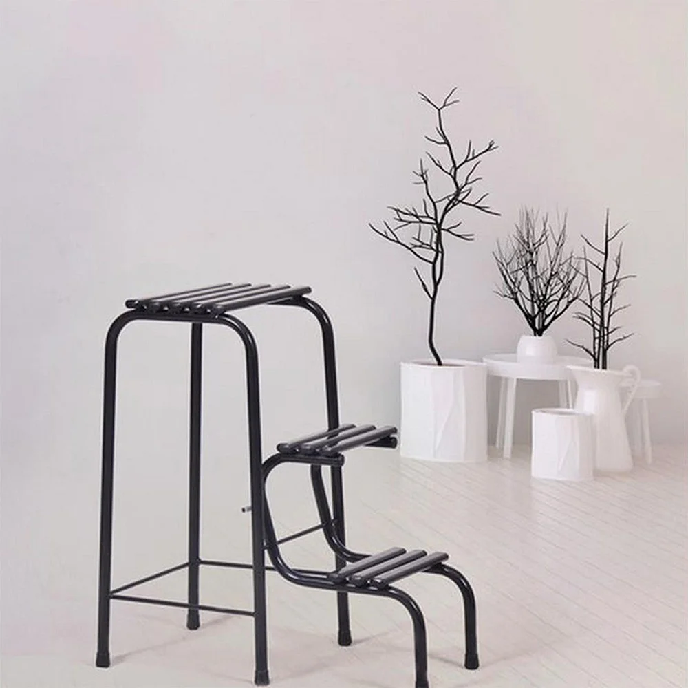 折りたたみ式ステップはしごとスツール,3つのステップ,ワイドペダル,小さなはしご,滑り止め,折りたたみ式,キッチンツール