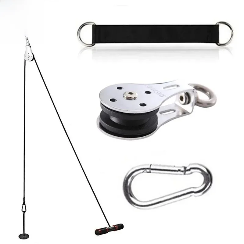 Rotation silencieuse de poulie de câble de gymnastique, Surface en acier inoxydable à 360 degrés, fixation lisse et Durable pour bricolage, système de poulie de gymnastique à domicile