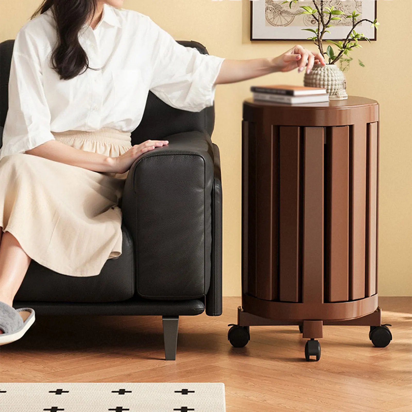 مجموعة براز قابلة للتكديس مع عجلات، مجموعة كرسي متعددة الأغراض، مقاعد طعام للأريكة الصغيرة بجانب السرير لمقهى الاستوديو المنزلي #3