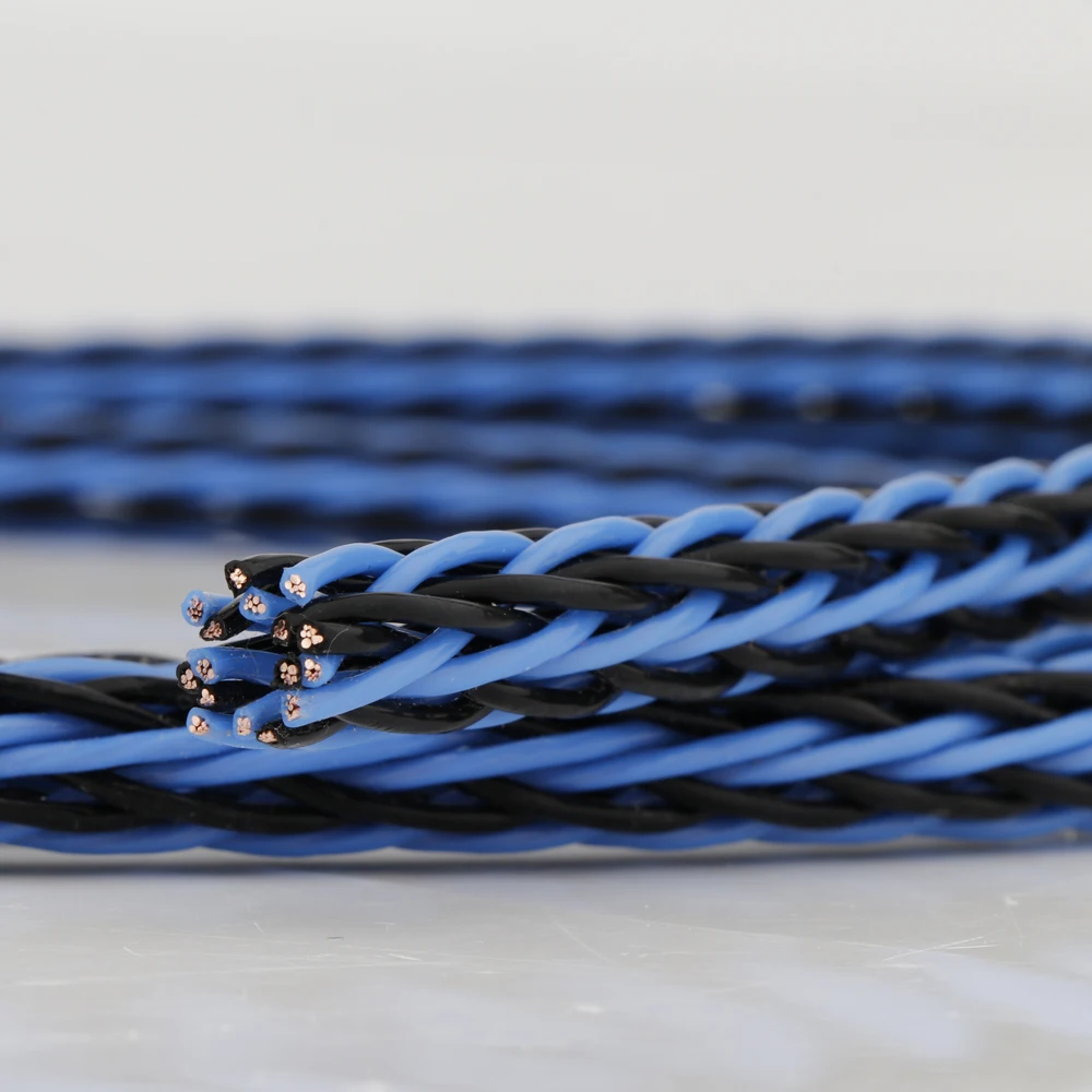 L307 HiFi Black-Blue 8TC 16 Strands Twist Cable OCC Copper Wire HIFI Audio Speaker Amplifier Turntable CD Player Bulk Wire