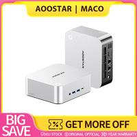 AOOSTAR MACO Mini PC, AMD Ryzen 7 H255 8 Cores Max 4.9GHz, 32GB DDR5 RAM 1TB SSD, 2*USB4 + HDMI + DP Quad Screen Display, WiFi 6, 2*USB3.2, 1*USB3.0, 1*USB2.0, 2*2.5G LAN, 1*OCuLink, Fingerprint Unlock - EU Plug
