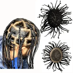 Toupet de cheveux humains vierges brésiliens pour hommes noirs, tresses de remplacement, Mono Lace Unit, 8x10