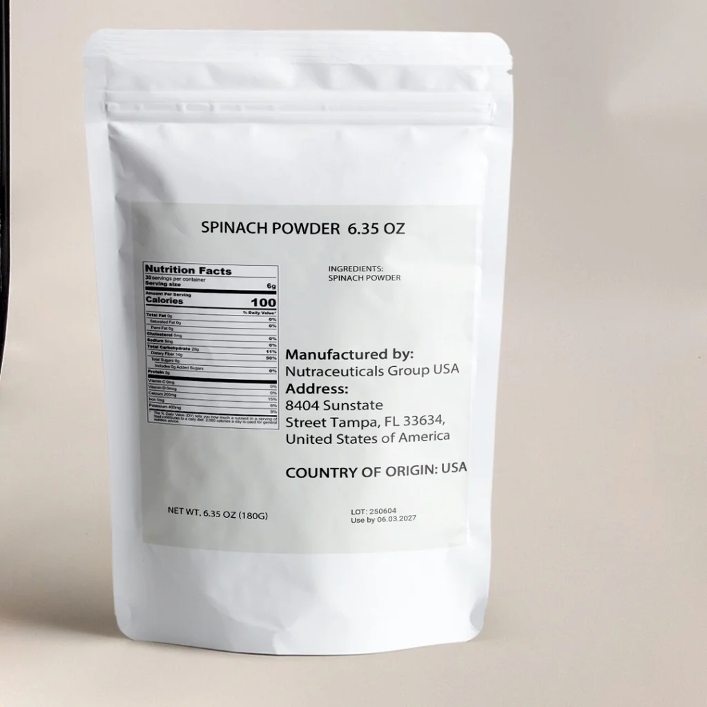 Spinach Powder, Delicate Spinach Flavor, 180g, Natural Spinach Vegetable Powder, No Added Sugar Or Additives, Ideal For Homemade Pasta, Bread, Soups, Sauces, Vegetable Smoothies, Savory Pancakes, Colorful Kitchen Creations