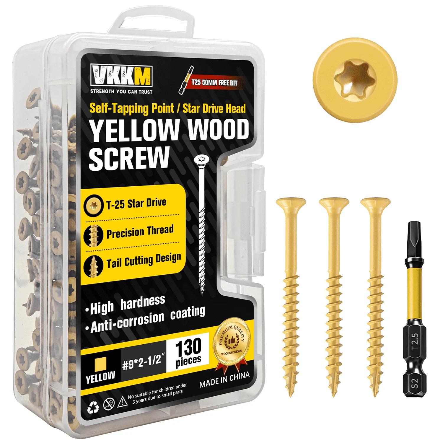 VKKM 130Pcs #9×2-1/2 Inch Gold - Outdoor Furniture Diy recension och pris