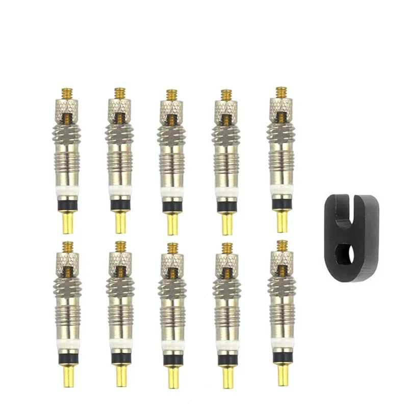 AliExpress 2/5/10ps Bicycle Presta Valve Core Brass FV MTB Road Bike Tyre Valve Core Presta Replacement Tubeless Core Remover Tool