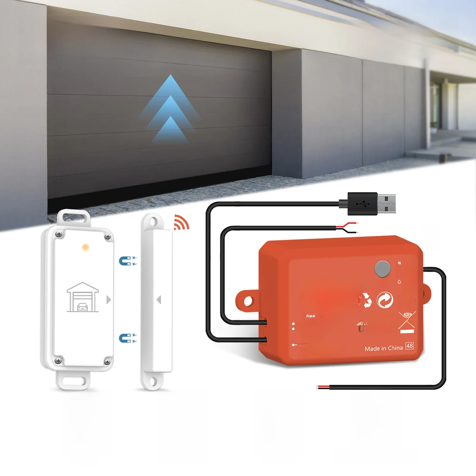 QCSMART ZigBee 3.0 bezprzewodowy czujnik otwierania drzwi garażowych kontroler Tuya Smart Life App zdalne sterowanie głosem asystent Google Alexa — zdjęcie produktu 7