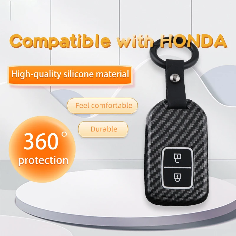 Carbon ABS Car Key Case Cover for Honda Accord Civic CR-V Fit HR-V Pilot EX Odyssey Crosstour Ridgeline Clarity Insight LX