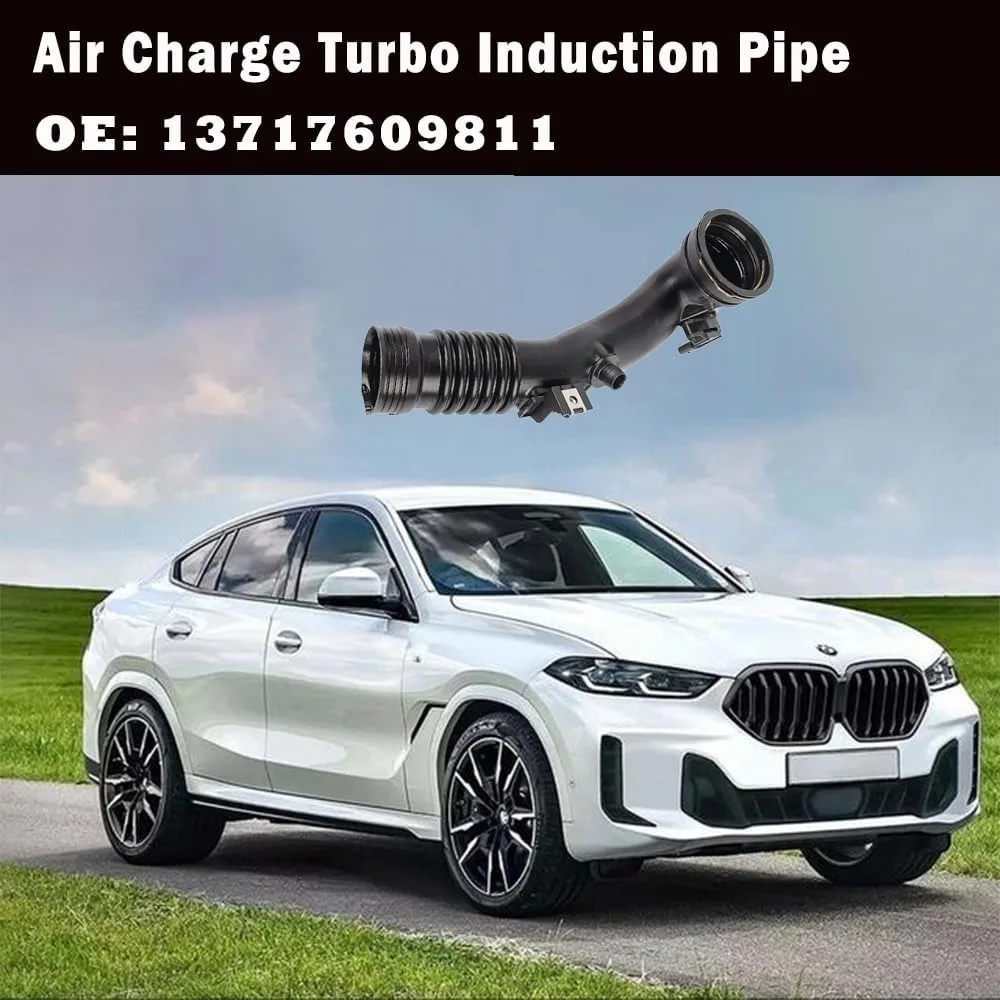 OE 13717609811   Tubo de inducción Turbo de aire, conducto trasero con Sensor Compatible, tubo Turbo para BMW 535i 640i 740i X5 X6 2011-2017