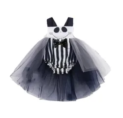 Halloween Nightmare girls Outfit, My 1st Hallowen Jack girls costume, Halloween Jack baby pagliaccetto, Halloween Jack Skellington Cos