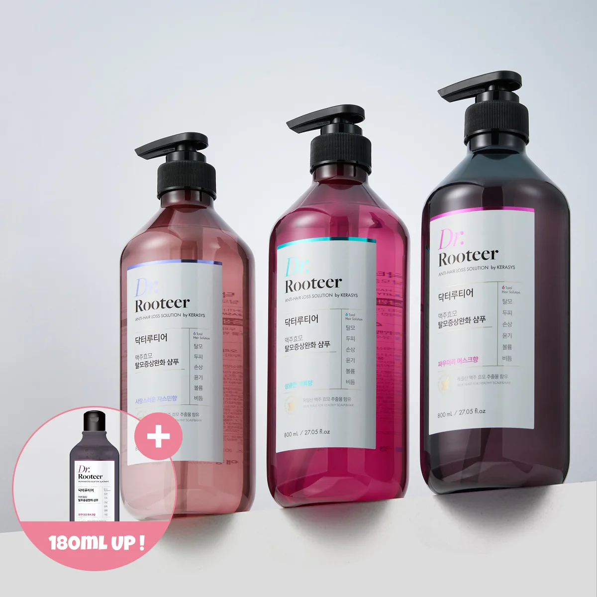 Dr.Rooteer-champú para la pérdida de cabello, 800ml + 180ml Extra, con levadura de cerveza