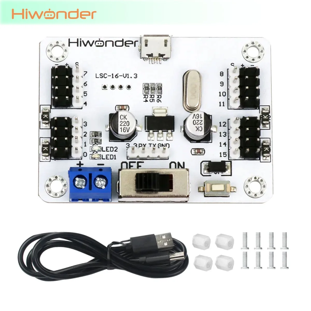 Hiwonder LSC-16 16CH Servo Controller Board Programmable Robot & Robotic Arm Control Board