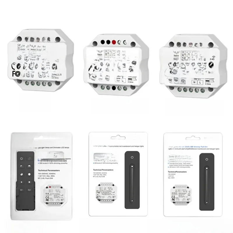 WiFi & Zigbee RF AC Triac Dimmer APP Schakelaar Enkele Kleur 2.4G RF LED Controller S1-B CH * 1.5A RF + Push AC Dimmer S1-B (WT) - afbeelding 2