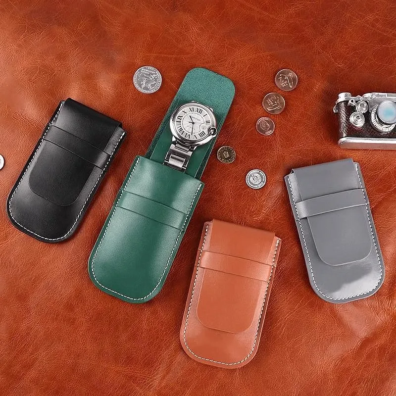 Flip Cover Watch Storage Bag Soft Lining Wristwatch Protector Pouch Mini Travel Watch Organizer Bag