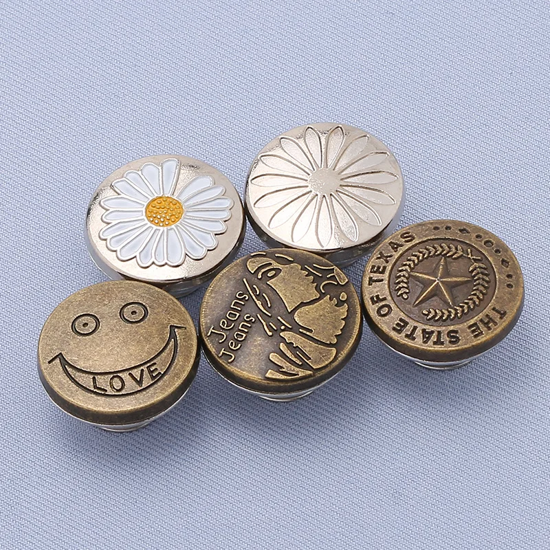 18 مللي متر أزرار معدنية فضية لا خياطة زر الجينز ل فضفاضة تناسب الجينز تشديد حزام استبدال أزرار الملابس زر جان