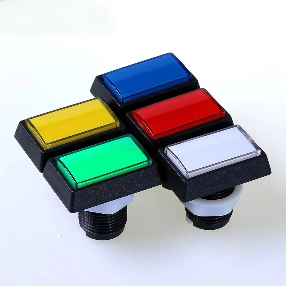 Szczegóły produktu Prostokątny przycisk LED Arcade 50 * 33 mm podświetlany przycisk gry Slot 5 kolorów Czerwony Niebieski Biały Zielony Żółty — zdjęcie produktu 7