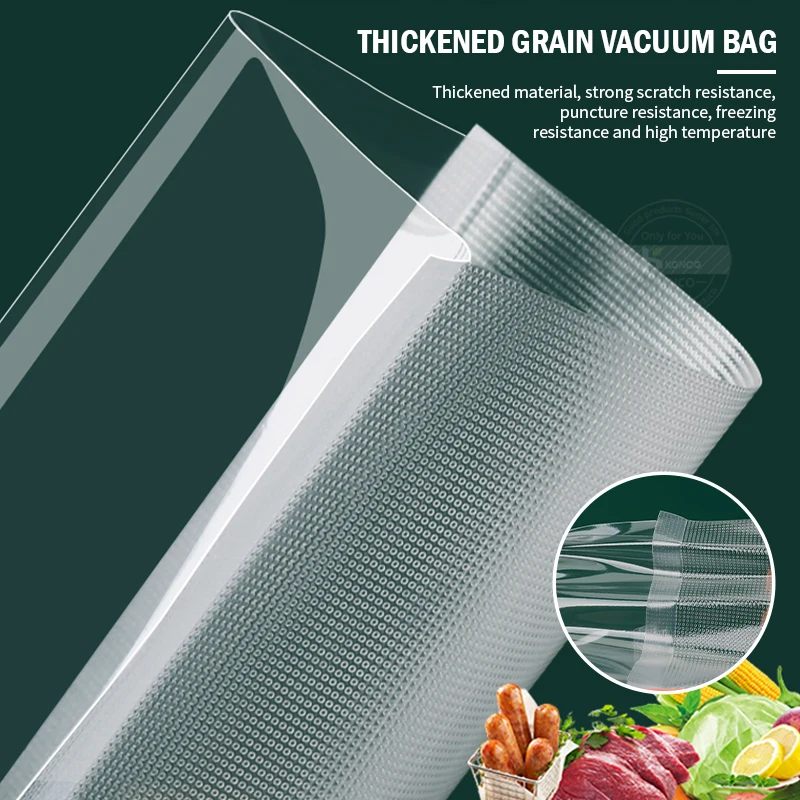 Kitchen Vacuum Sealer Bag 12/15/20/25/28cm*500cm Food Vacuum Bag Storage Bags Transparent Food Packaging Bag Fresh-keeping