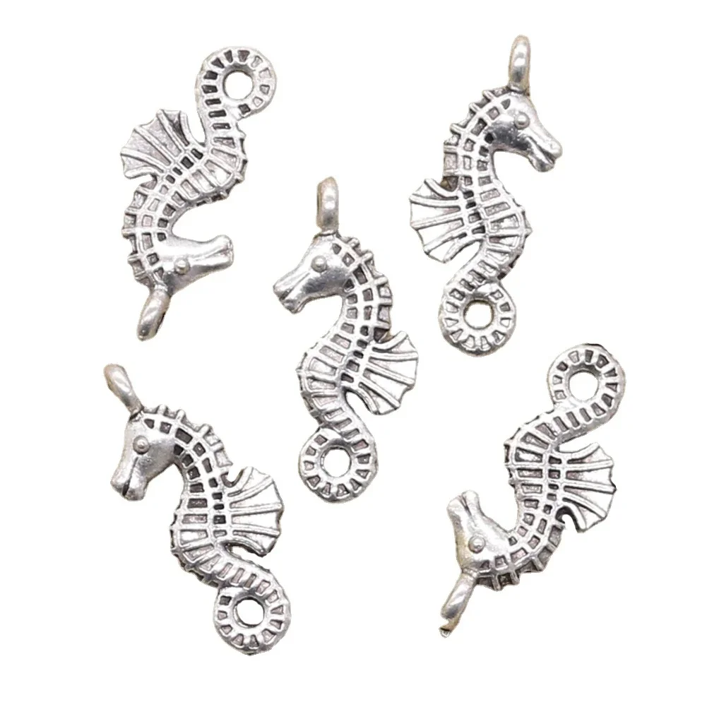 15 sztuk Charms hipokamp konik morski 23x11mm antyczne srebro kolorowe platerowane wisiorki dokonywanie DIY Handmade tybetański znalezienie biżuterii — zdjęcie 2