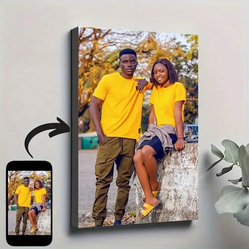 Custom Print Canvas Painting From Your Photos Wedding Birthday Poster Wall Art Decoration Pets Family Landscape Picture Decor - view 4