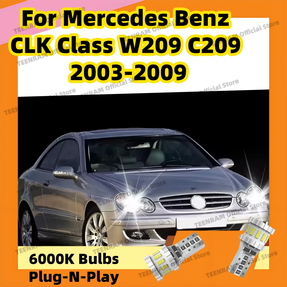 

2x T10 Led Bulb 194 Clearance Lights Car Side Signal Lamp For Mercedes Benz CLK Class W209 C209 2003 2004 2005 2006 2007-2009