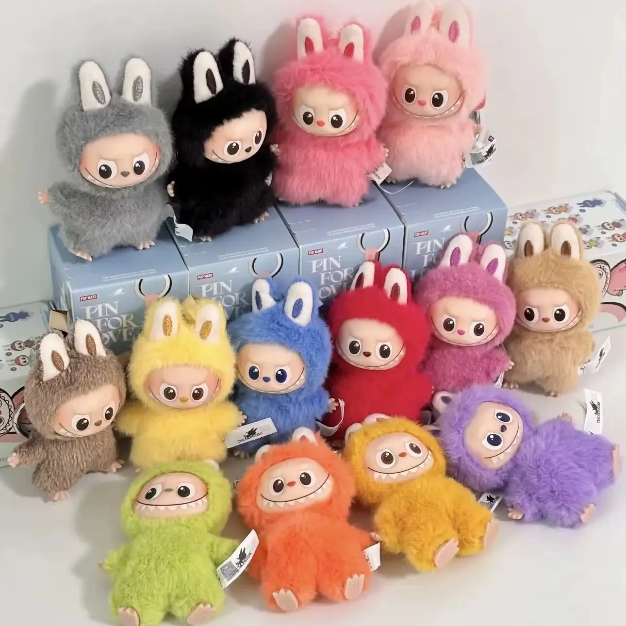 

100% Authentic POPMART MiniLabubu THE MONSTERS Pin for Love Series Vinyl Plush Pendant Blind Box Cute Collectible Keychain Charm