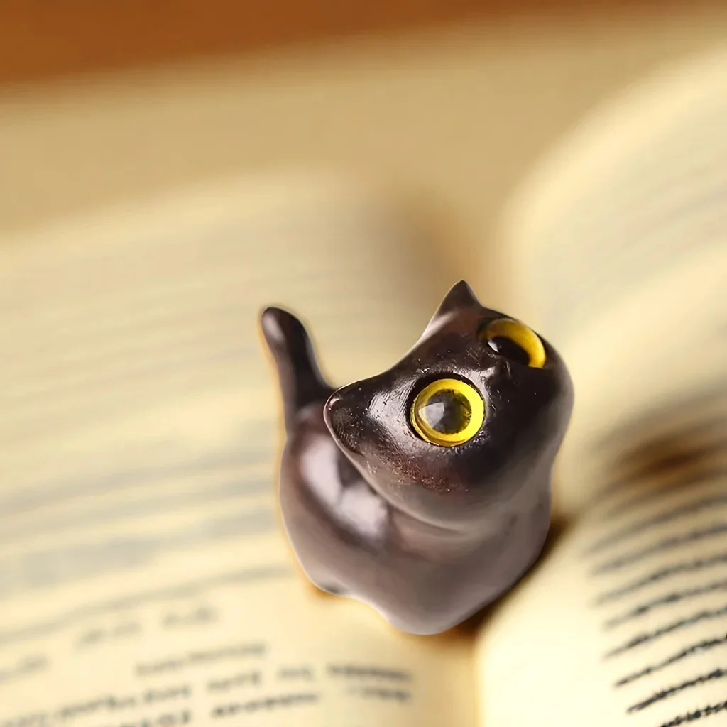 Charmante Figurine de chaton en bois, décoration de chat artisanale pour la maison, idée cadeau parfaite, accessoires de chat