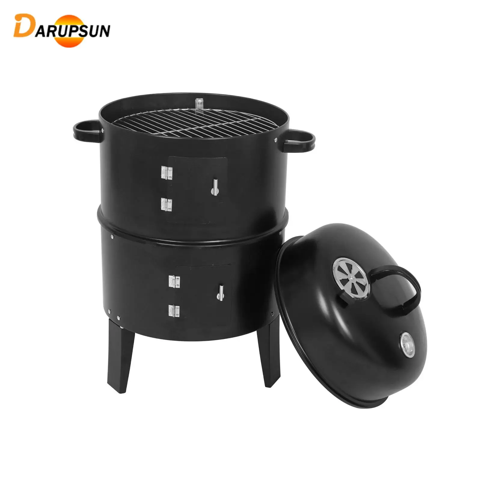 

DARUPSUN Detachable 3-in-1 Vertical Charcoal Smoker Portable BBQ Smoker Grill