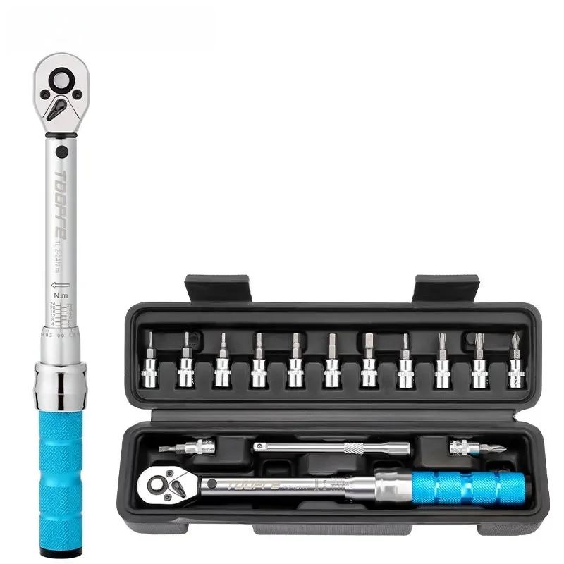 AliExpress NONE TOOPRE Bike Multitool Torque Wrench Set 1/4" 2-24Nm Double Scale Bicycle Maintenance Tool Allen Key Combination Repair Kits