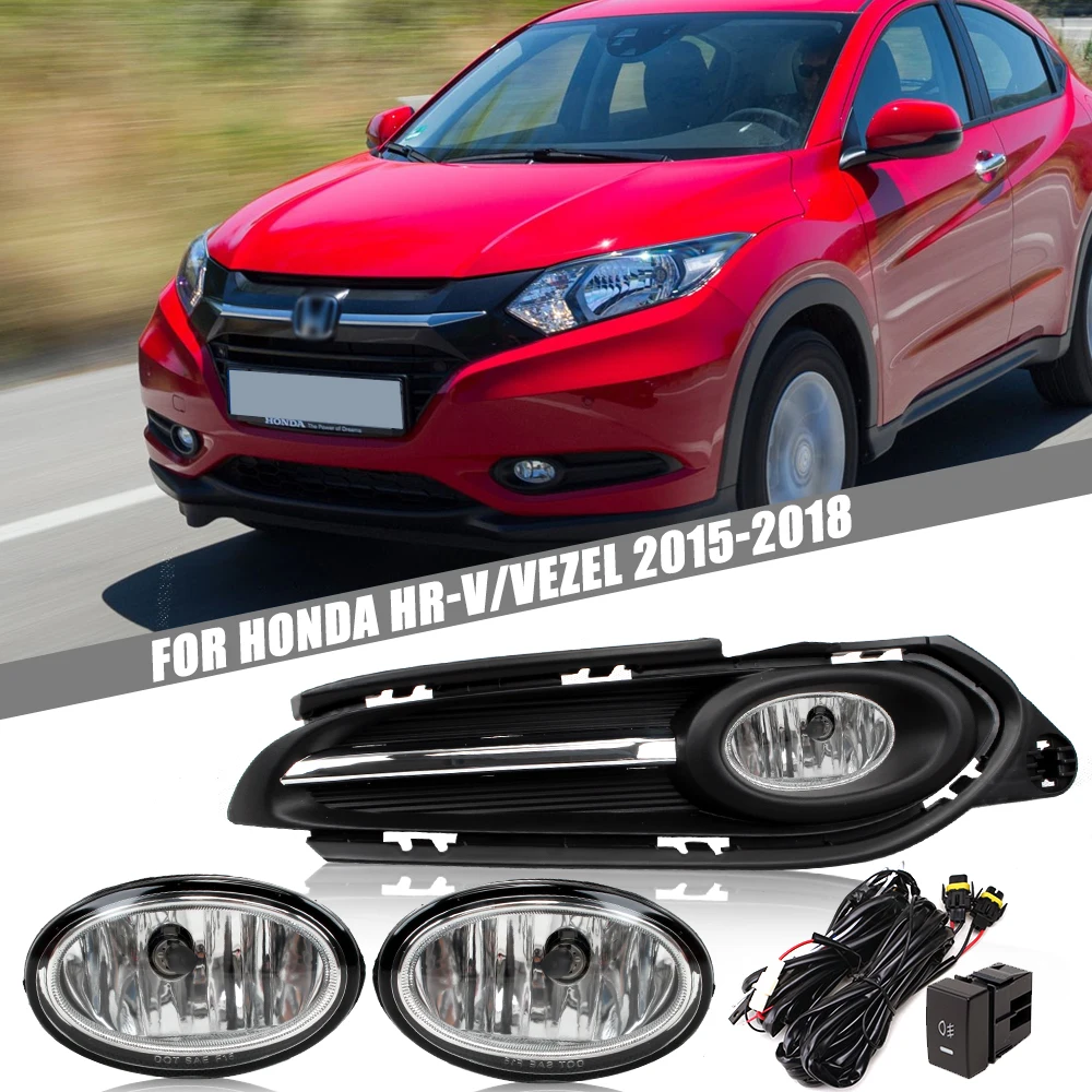 

Front Bumper Fog Lamp Upgrade Kit FOR HONDA HR-V VEZEL 2015 2016 2017 2018 Version Additional Foglight Set Switch + Wiring