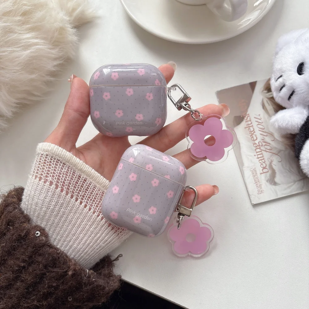 

Korean INS polka dot flower headphone protective case for AirPods2 3 4 Pro 2 3fashion cute sweet new shockproof protective case
