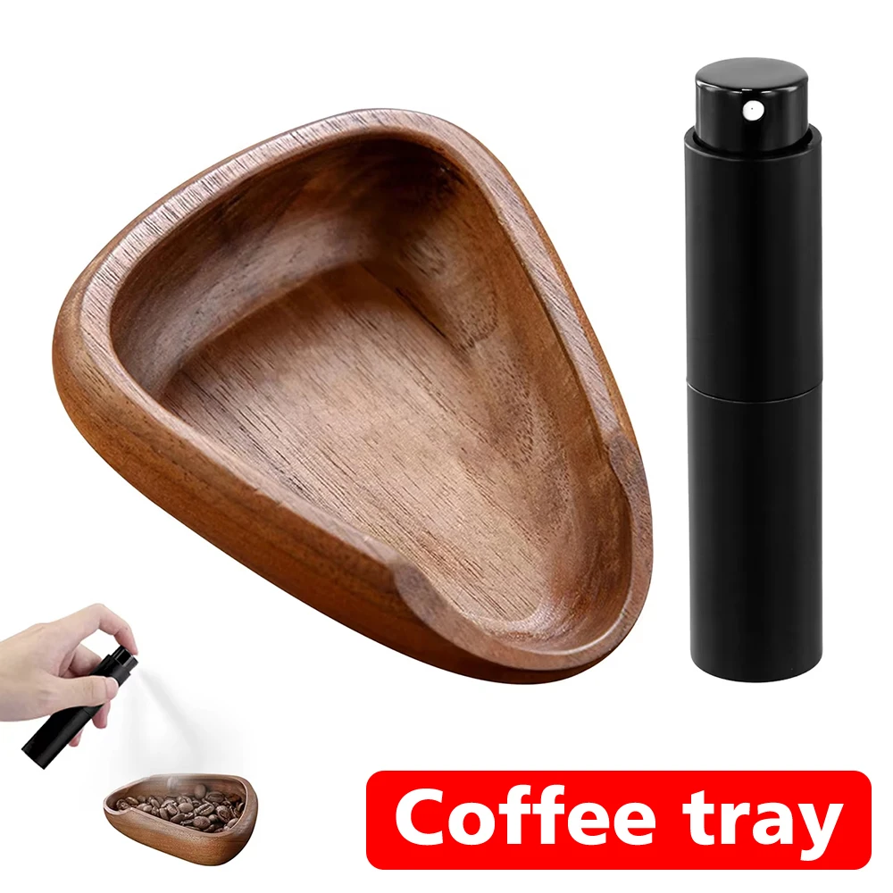 Coffee Bean Dosing Cup Tray + Spray Barista Set Portable Humidifier Powder Anti Fly and Static Electricity Espresso Grinder Tool