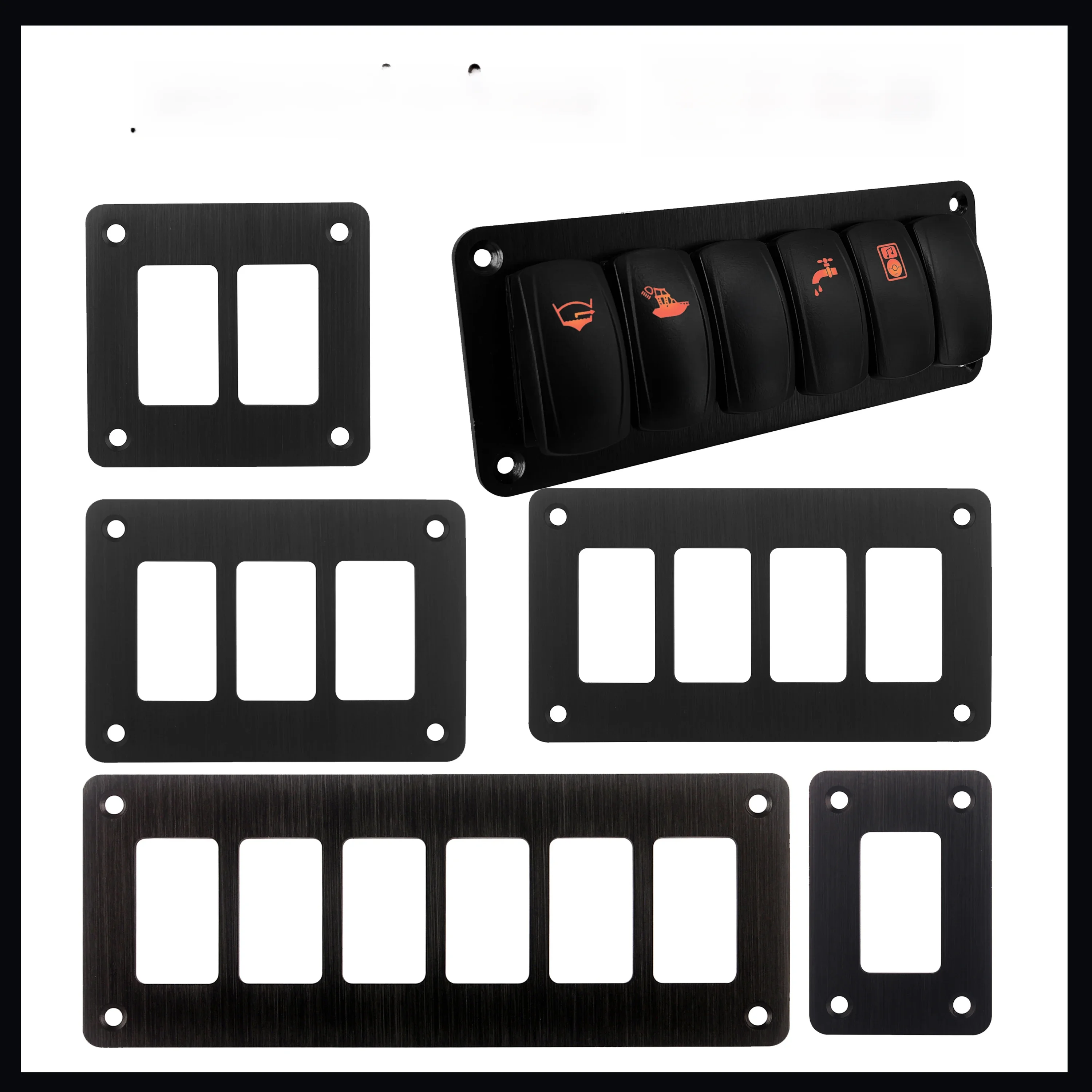 Cadre de boîtier d'interrupteur à bascule 1/2/3/4/6/8 gangs, pour Carling ARB NARVA (37mm x 21mm), installation de panneau de tableau de bord en aluminium