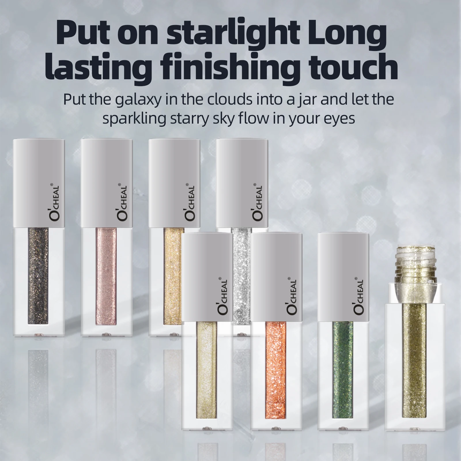 Ocheal Liquid Eyeshadow Pearlescent Shimmer Long Lasting  Pearly Fine Sparkling Sequins Eye Shadow Highlighter Quick Drying