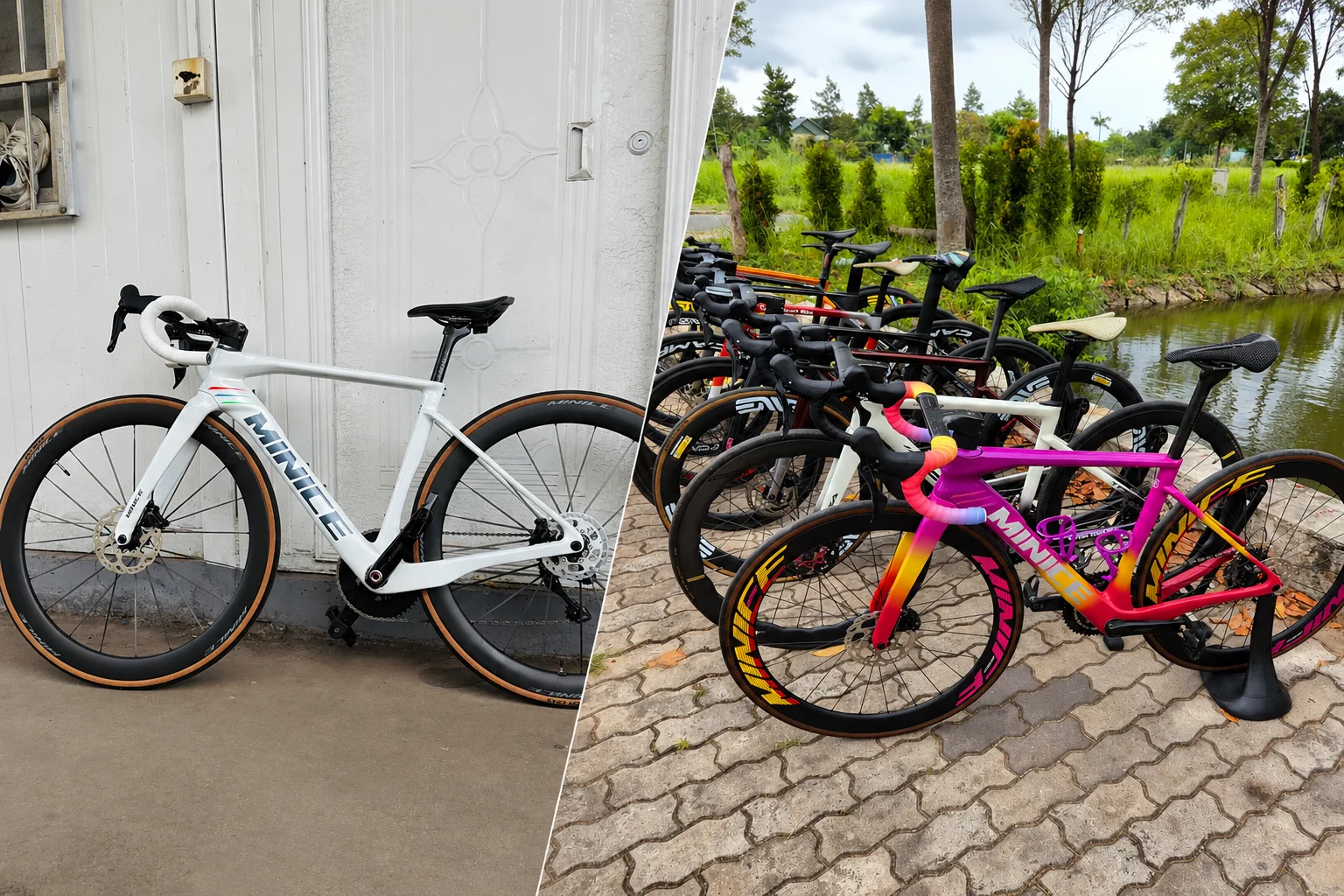 Minice Aerodynamic EPS Molded Carbon Frame Disc Brake Max 700*32C AERO Road Bicycle Frameset BSA Full Internal Cable Handlebar DI2 Mechanical