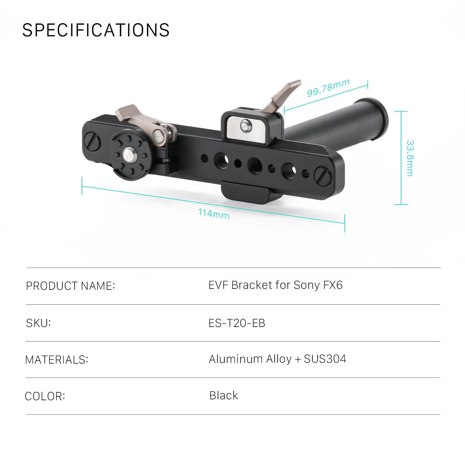 Tilta Camera Kooi Voor Sony Fx6 ES-T20-C-V Camera Kooi Rig Geavanceerde Kit Voor Sony Fx 6 V-Mount Top Handvat