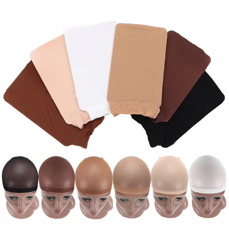 Nunify Nude Mesh Net Wig Caps With Closed End For Wigs 2Pcs/Pack Free Size Stocking Cap Red Coffee Black Begie Brown 6 Colors — zdjęcie 2