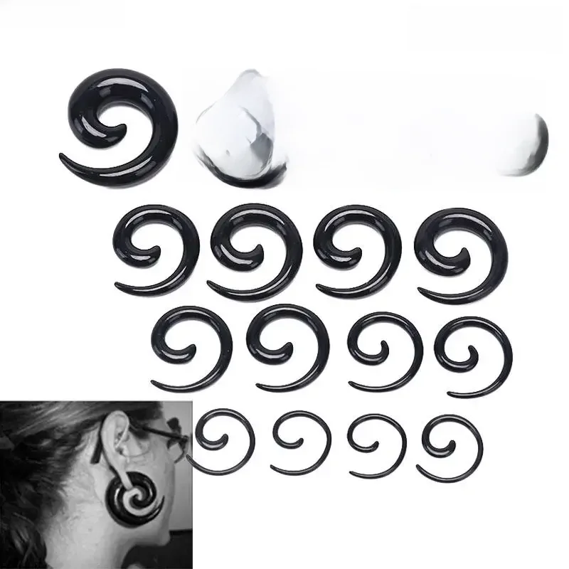 16 sztuk/zestaw moda ślimak spiralny stożek Flesh tunel ucha nosze Expander rozciąganie wtyczki — zdjęcie 2
