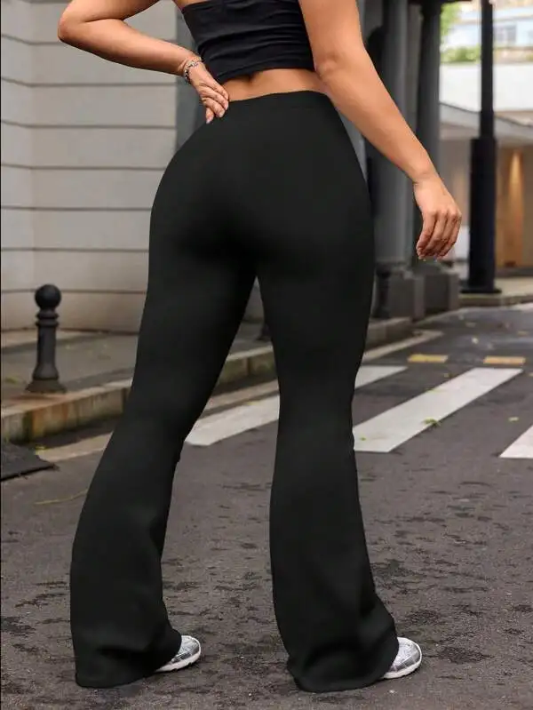 Pantalones de Yoga Negros de Cintura Alta para Mujer, Leggings Sexys, Cómodos y Elásticos, Pantalones Casuales para Fitness y Ejercicio