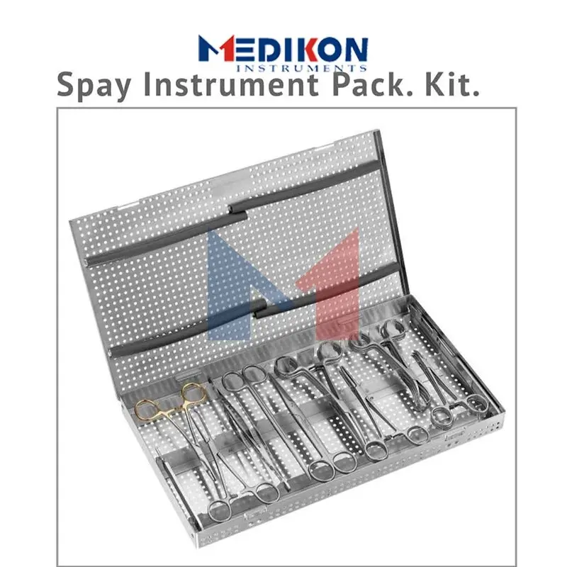 

19 Pieces German Canine Feline Spay Pack kit set Spaying procedure surgery surgical instruments animal pet veterinary scissors