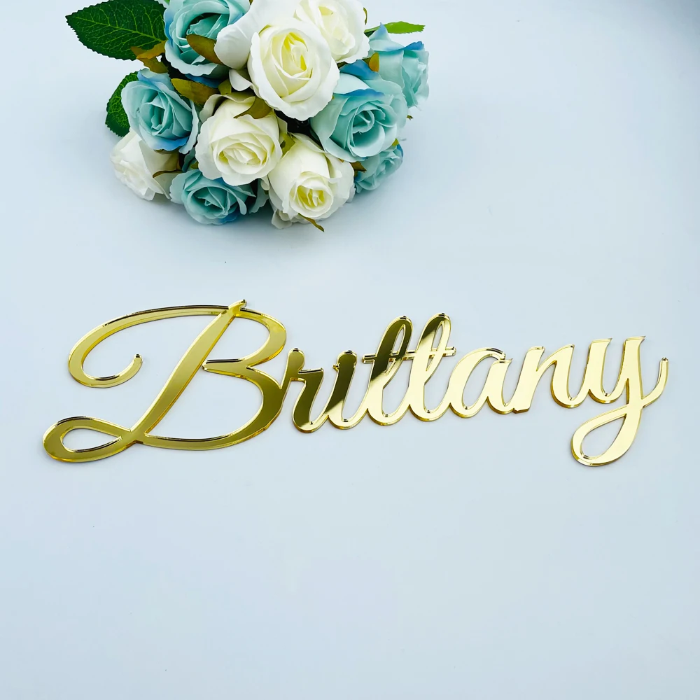 Personalized Name Sign Adhesive Nursery Wall Decoration Custom Mirror Wedding Birthday Party Baptism Wall Decoration