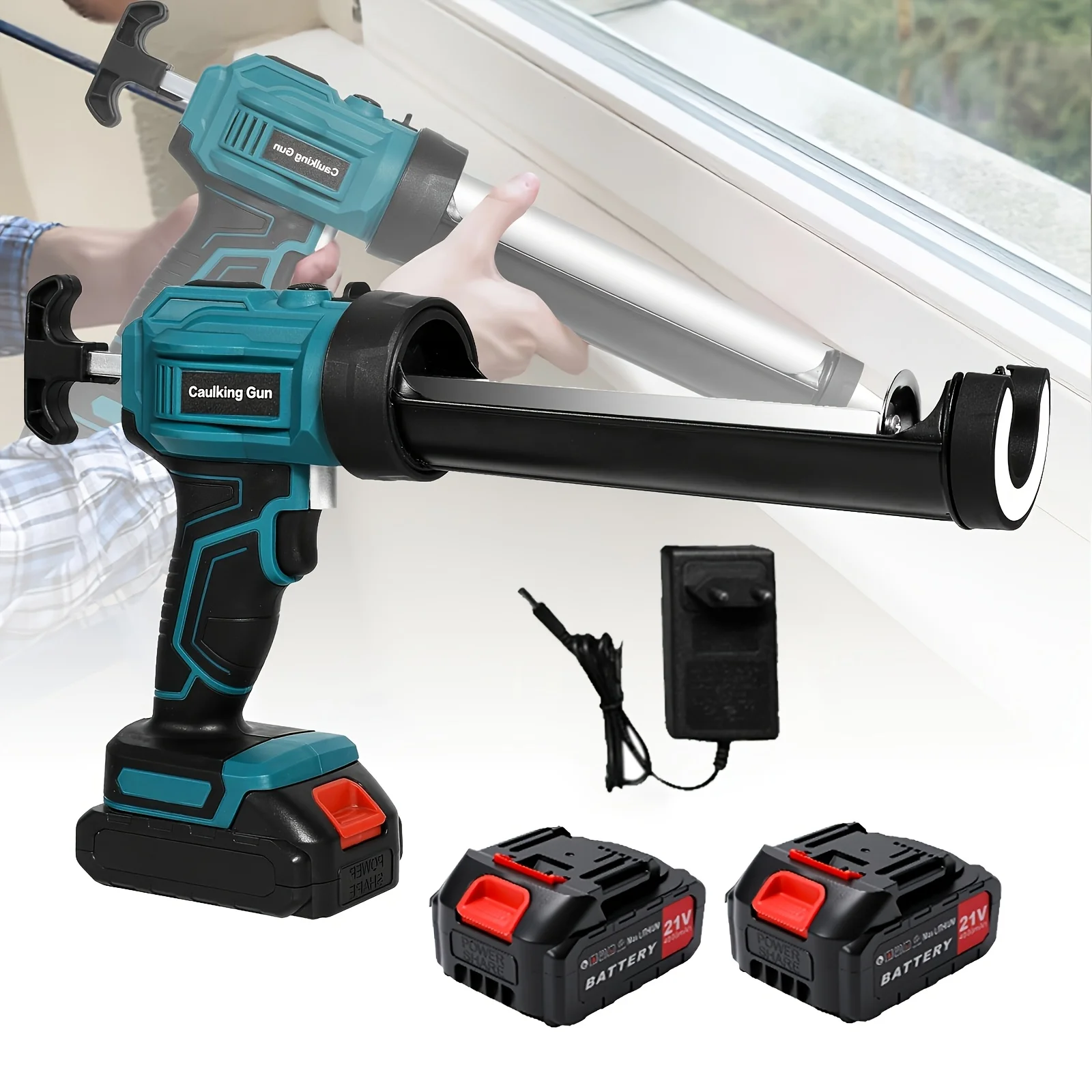 Pistolet à mastic électrique avec batterie au lithium de 1,3 Ah et vitesse réglable à 4 vitesses, pistolet à mastic anti-goutte utilisé pour le remplissage et le scellage