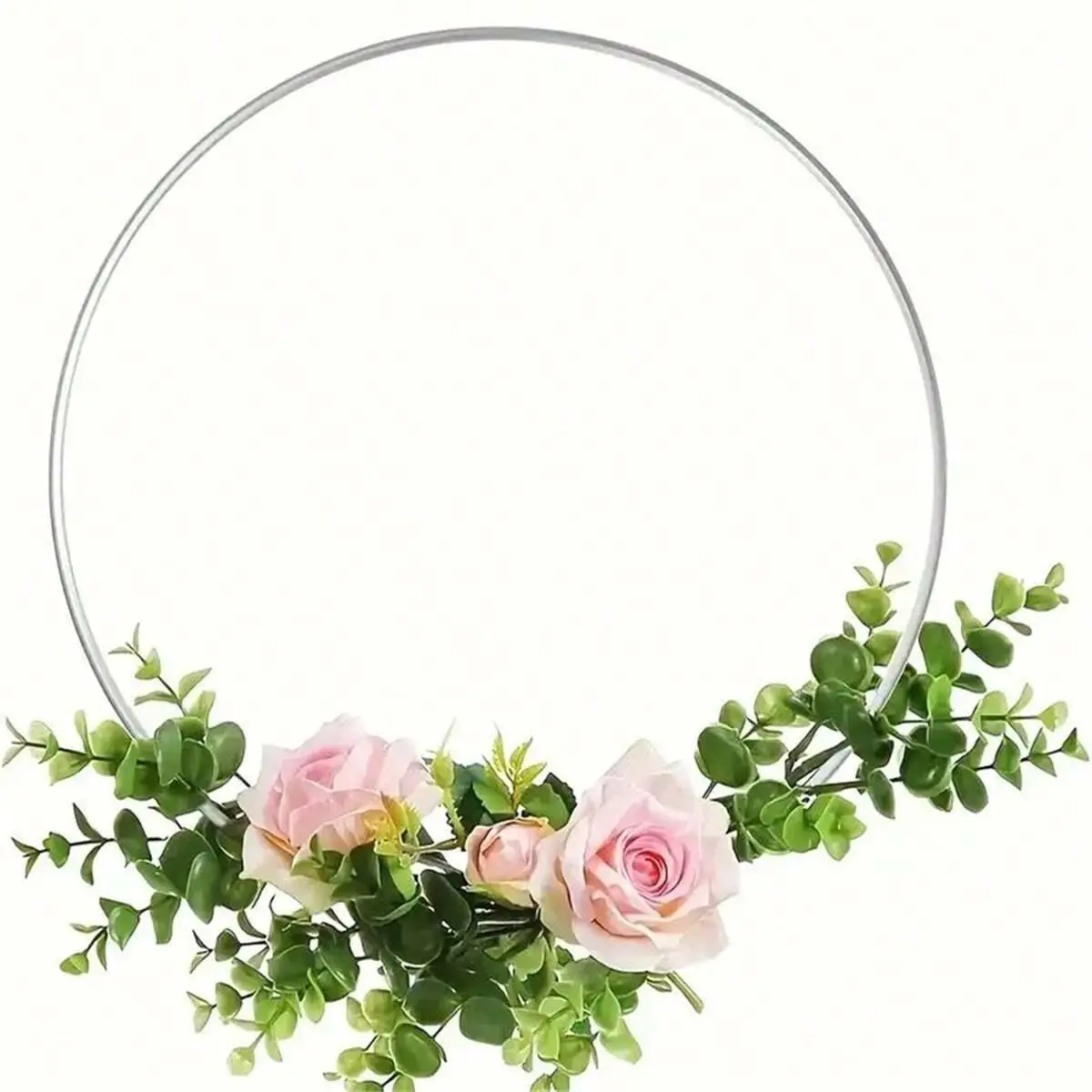 1 Stück/5 Stück/10 Stück 2 Größen Kranz silbrige Creolen für selbstgemachte Blumen-Hochzeitsdekorationen, Traumfänger und Wandbehang-Bastelarbeiten – Detail 5