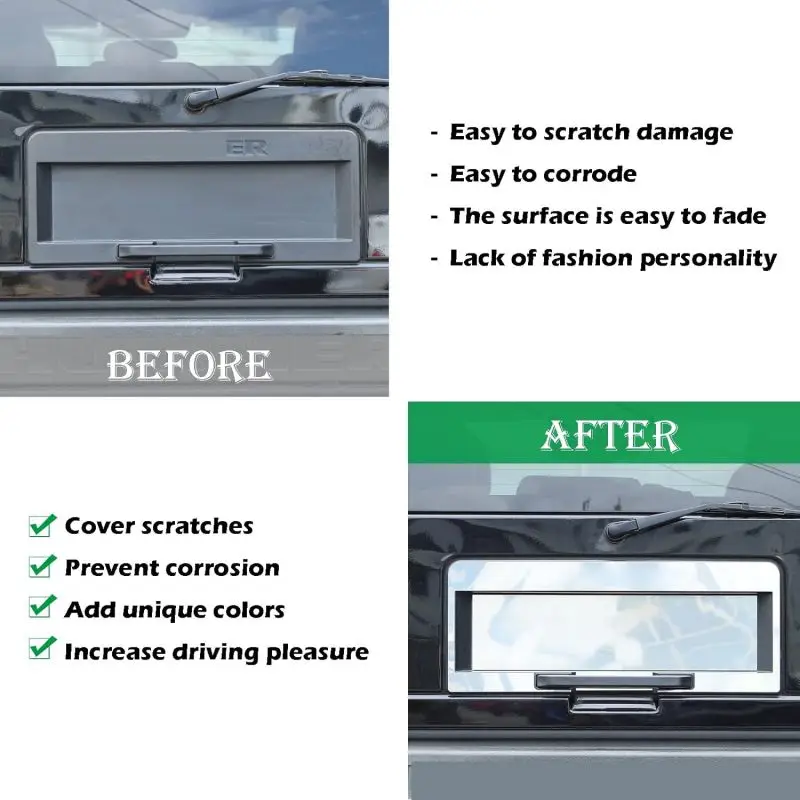 Kiểu Dáng Xe Ngoại Thất Xe Ô Tô Phụ Kiện Ốp Lưng Biển Khung Tranh Trang Trí Bộ Thép Không Gỉ Bạc Sáng Phù Hợp Với Hummer H2 2003-2009