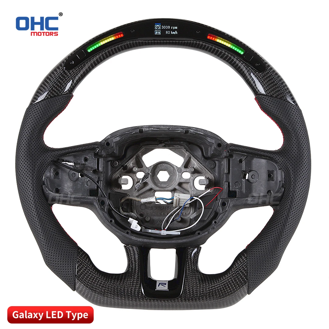 عجلة قيادة LED من ألياف الكربون الحقيقية OHC متوافقة مع عجلة القيادة لعرض البيانات LED فولفو جالاكسي برو